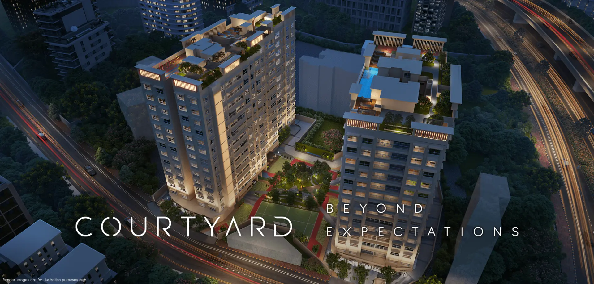 Courtyard by MS Realty Upcoming Projects In Kalina Night views 