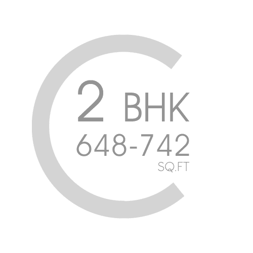 2 BHK 648-742 SQ.FT