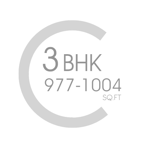 3 BHK 977-1004 SQ.FT